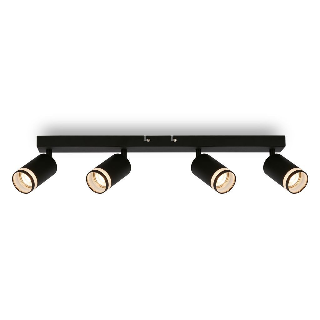 Briloner Leuchten LED Deckenleuchte 2832045, ohne Leuchtmittel, 2700K - Extra-Warmweiß, Deckenleuchte 56cm Schwarz GU10 max. 9W Wohnzimmer Schlafzimmer Küche