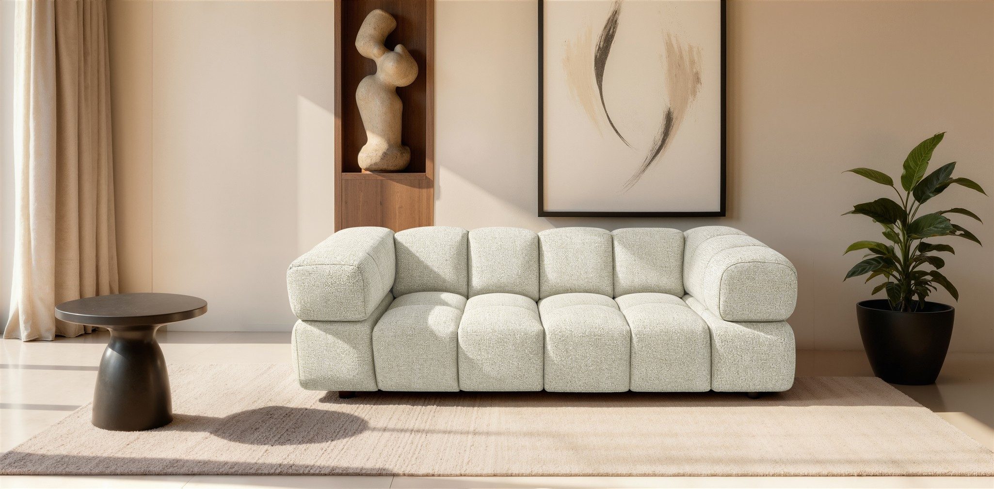 3-Sitzer Designersofa FUN ANGELA in Webstoff Puente