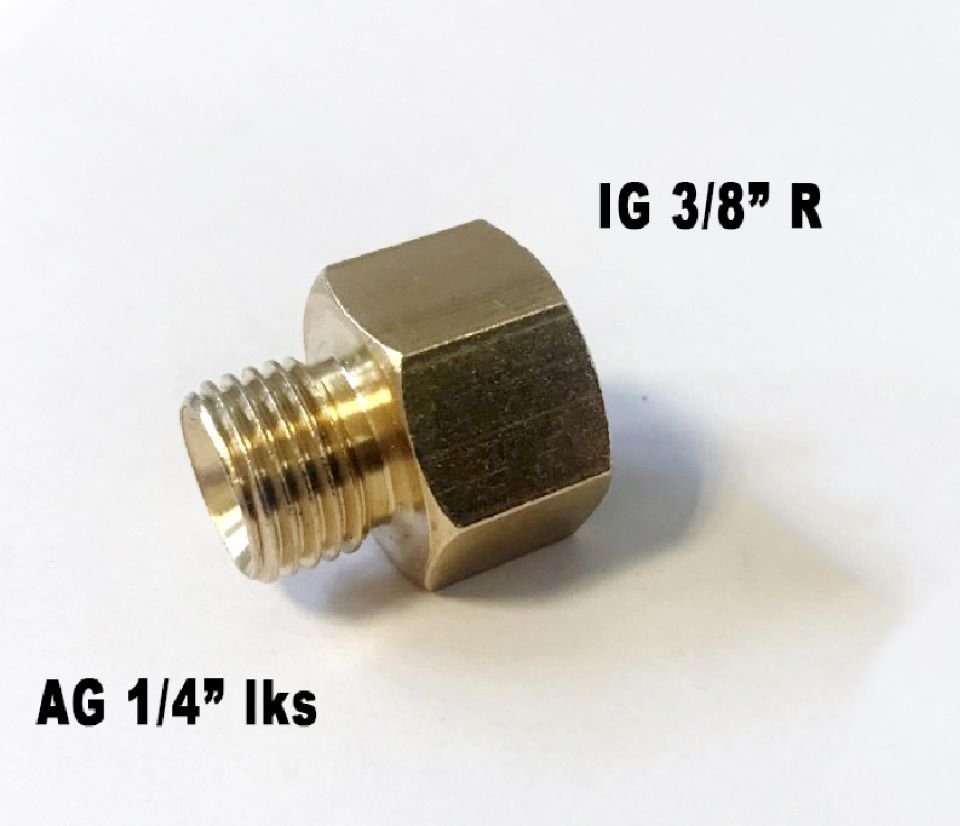 Phönix Germany Anschlussstück Verbindungsstück Übergang IG 3/8" R x AG 1/4" lks, (Verbindungsstück Übergang IG 3/8" R x AG 1/4" lks, 1-tlg), 1/4 " Außengewinde (links) x 3/8" Innengewinde (rechts)