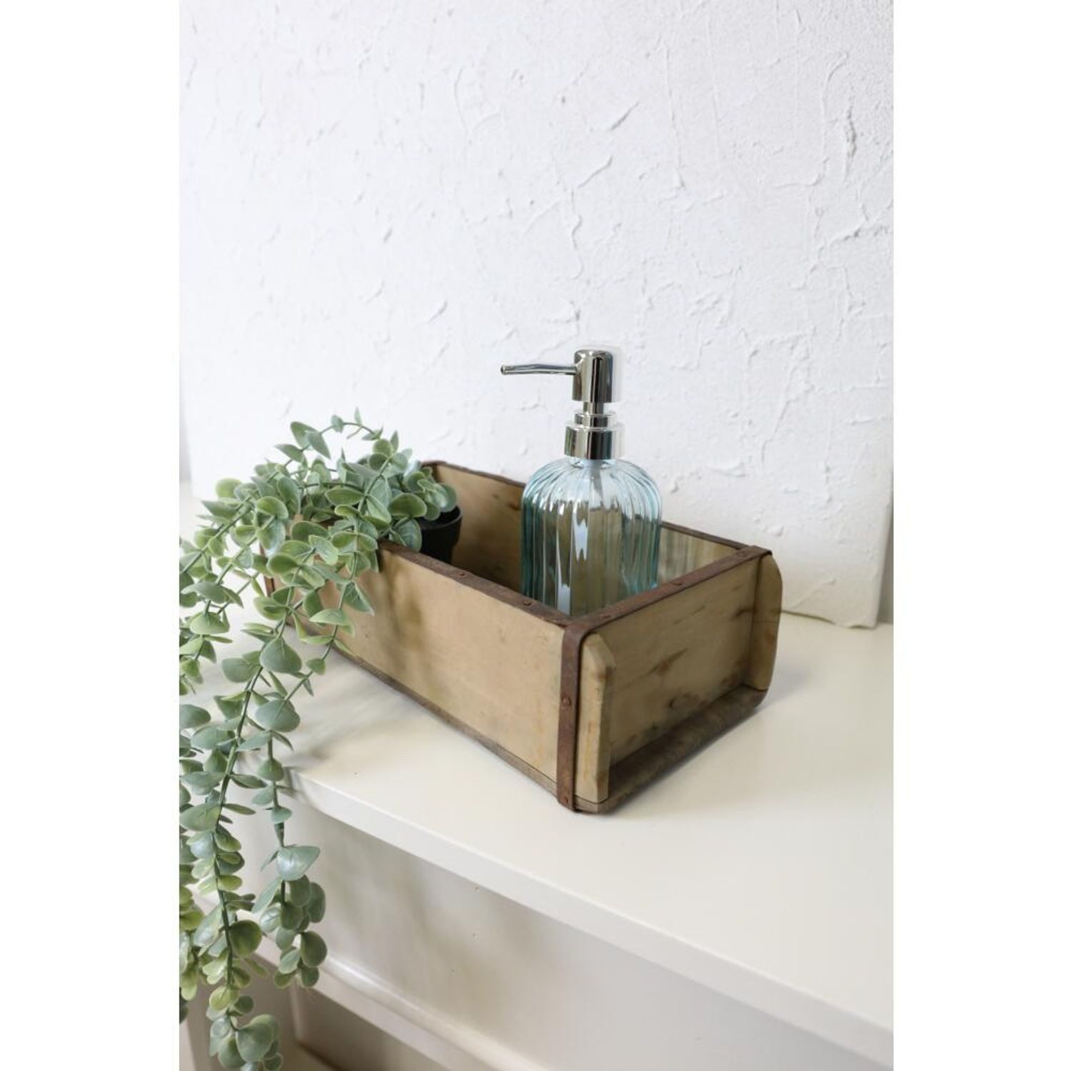 BURI Faltbox 10x Holzkiste Ziegelform Altholz Buche Organizer Aufbewahrungsbox