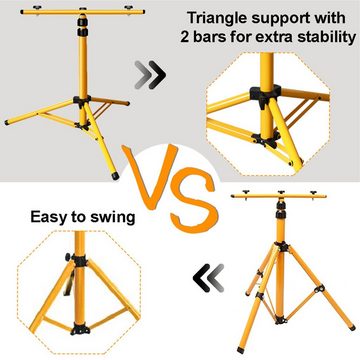 Clanmacy Baustrahler Teleskop Stativ für Arbeitstrahler LED Strahler Fluter in Gelb