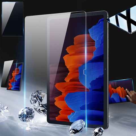 Wigento Handyhülle Für Samsung Galaxy Tab S9 Plus u FE S8 Plus S7 Plus S7 FE H9 Hart Glas