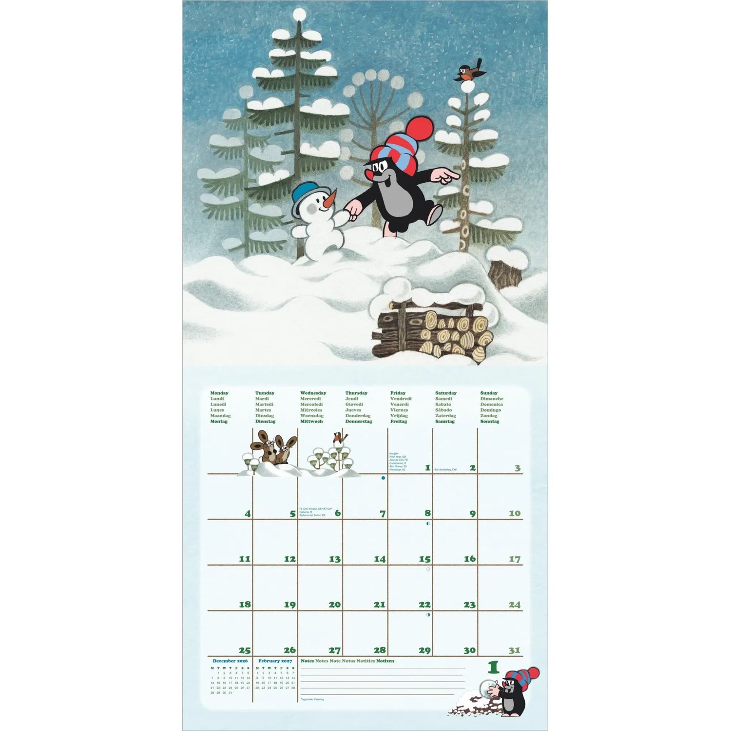 NEUMANN Wandkalender Der kleine Maulwurf 2027