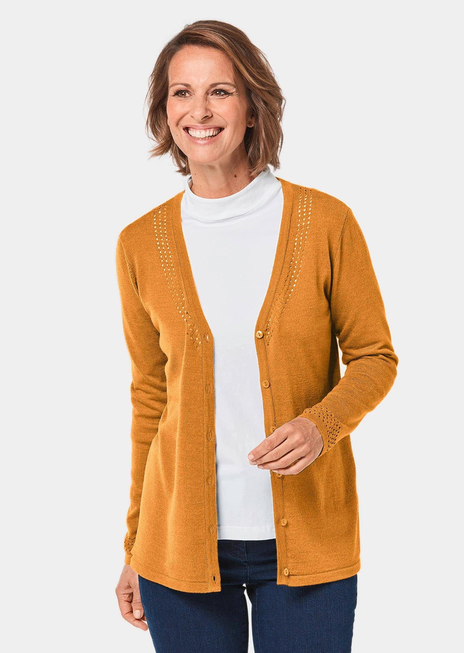 Strickjacke Kurzgröße: Ajourstrickjacke