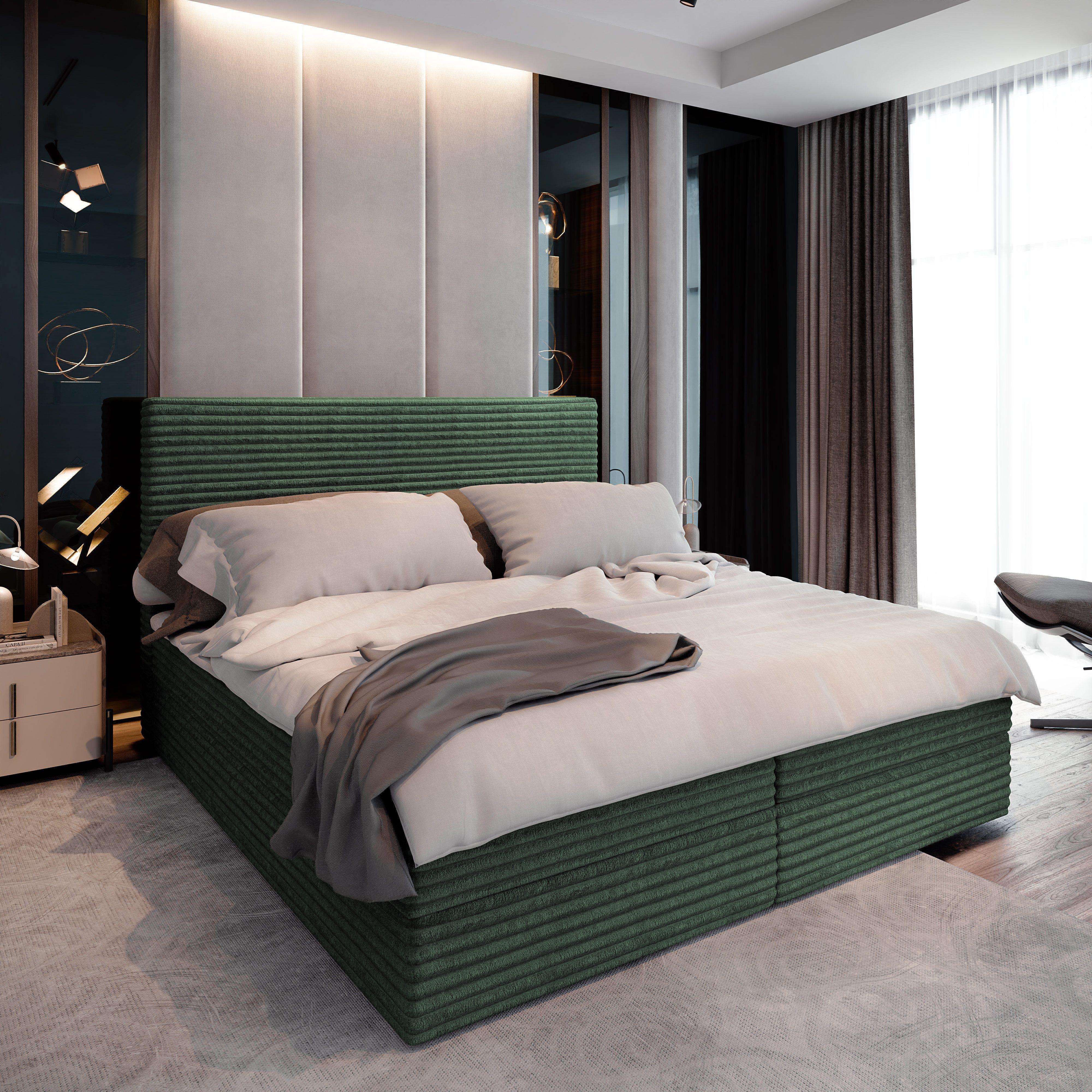 Masseno Boxbett PISA 140x200 cm mit Bonell Matratze und Topper günstig online kaufen