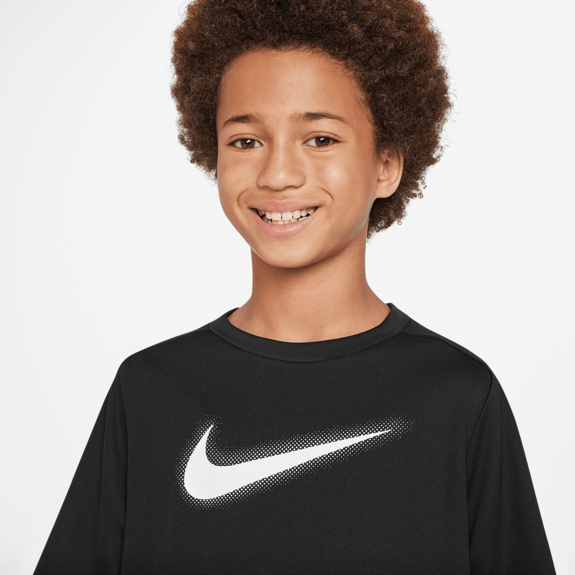 DRI-FIT MULTI+ BLACK/WHITE (BOYS) TRAINING BIG Nike KIDS' GRAPHIC Trainingsshirt TOP