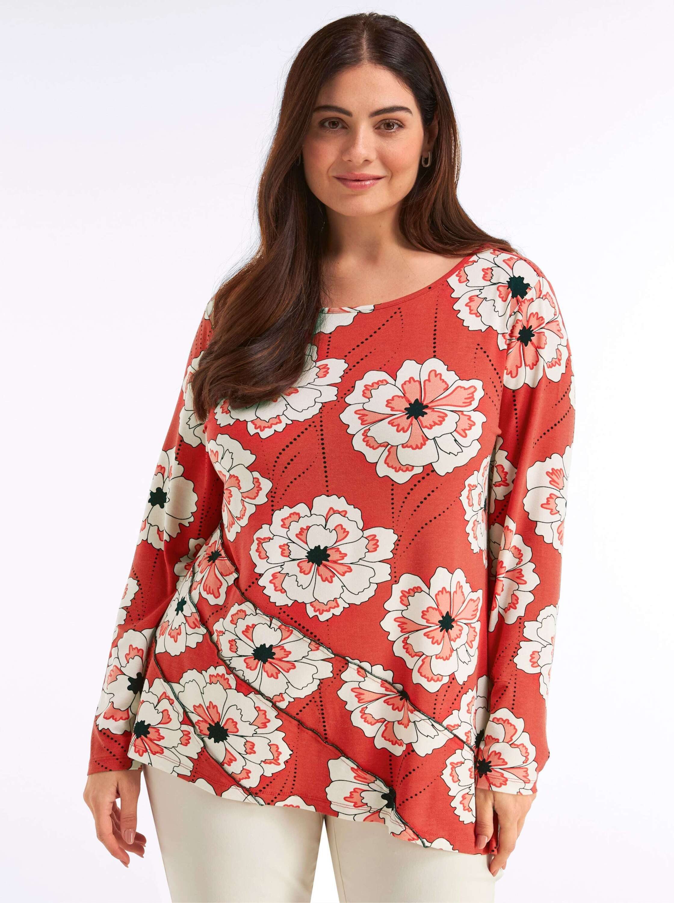 Sheego T-Shirt Longshirt Langarm