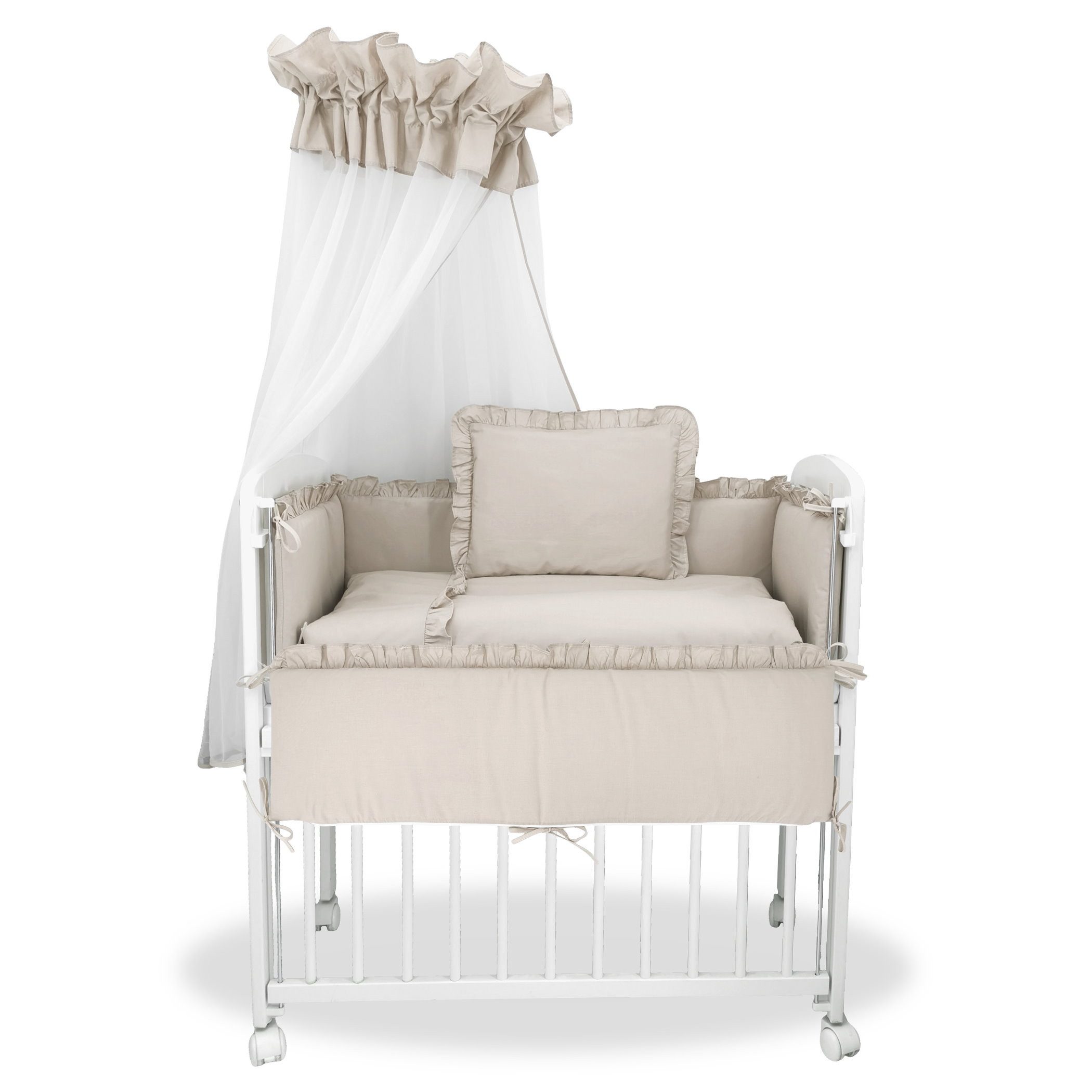Baby-Delux Beistellbett Babybett Royal Beige Rüsche, günstig online kaufen