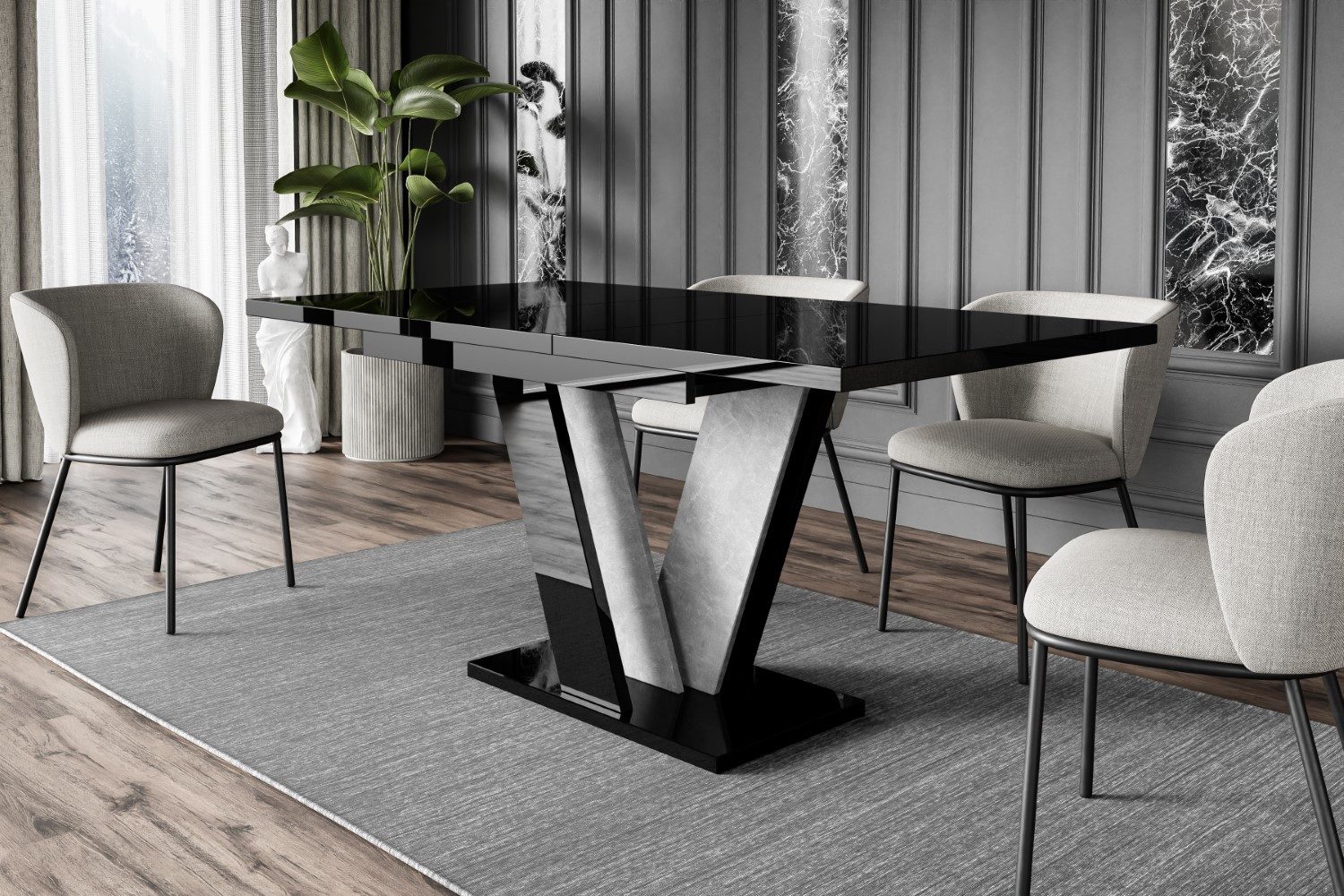 ALTDECOR Esstisch INEY (Esstisch ausziehbar, Esszimmertische, Tisch Wohnzimmertisch), Esszimmertisch ausziehbar 120 - 160 x 80 x 75 cm