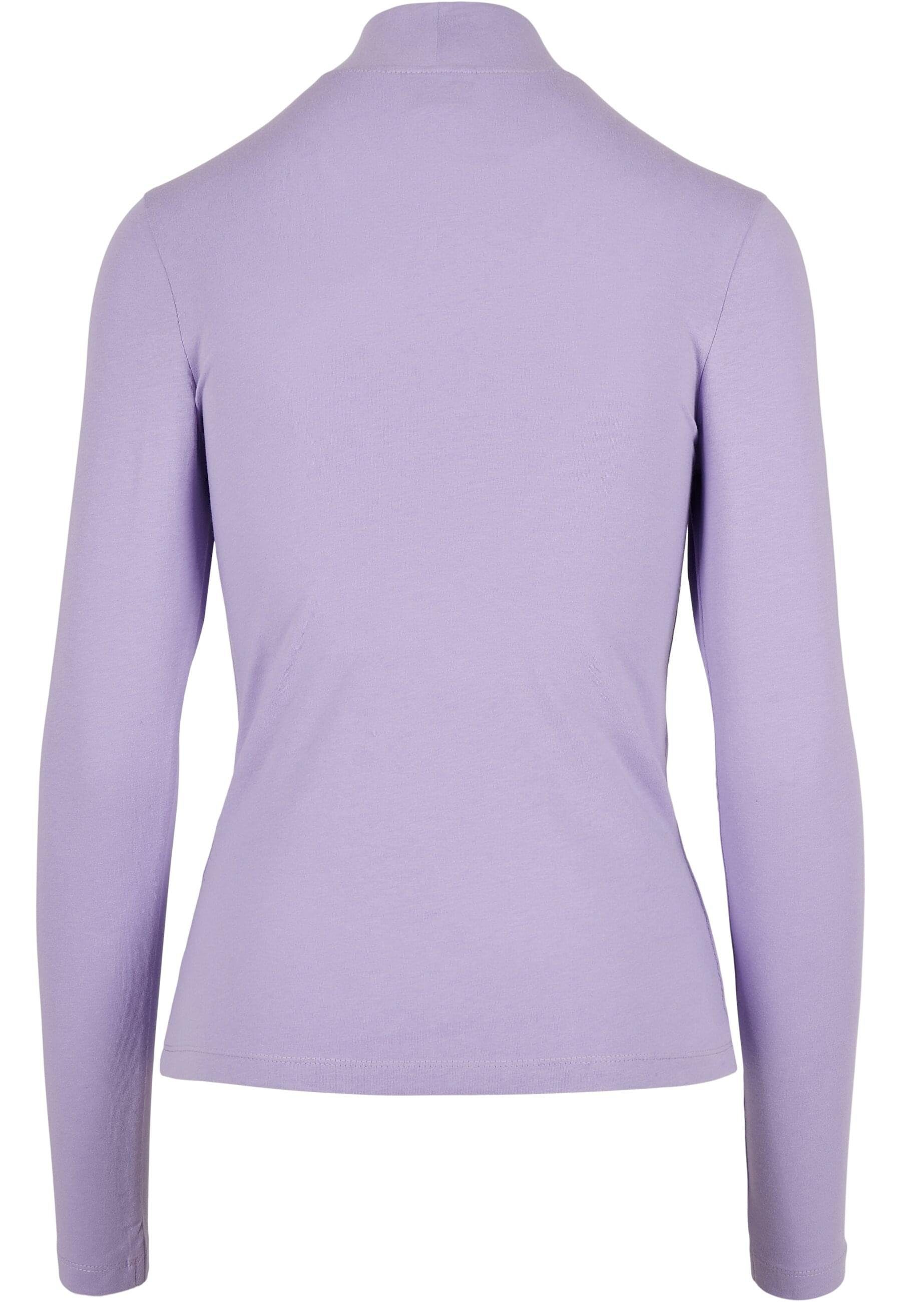 (1-tlg) Langarmshirt CLASSICS Ladies Longsleeve URBAN Damen Cut-Out Turtleneck lavender