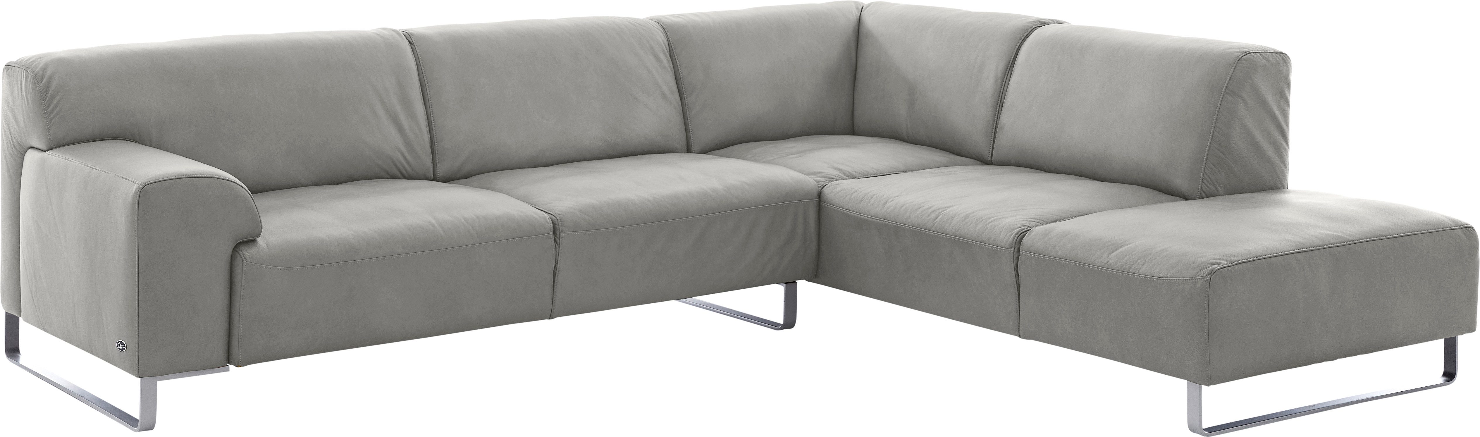 W.SCHILLIG Ecksofa ALESSIO Breite 271cm, bequem, elegant, L-Form, hochwertiger Metallbügelfüß, Long-Life-Leder
