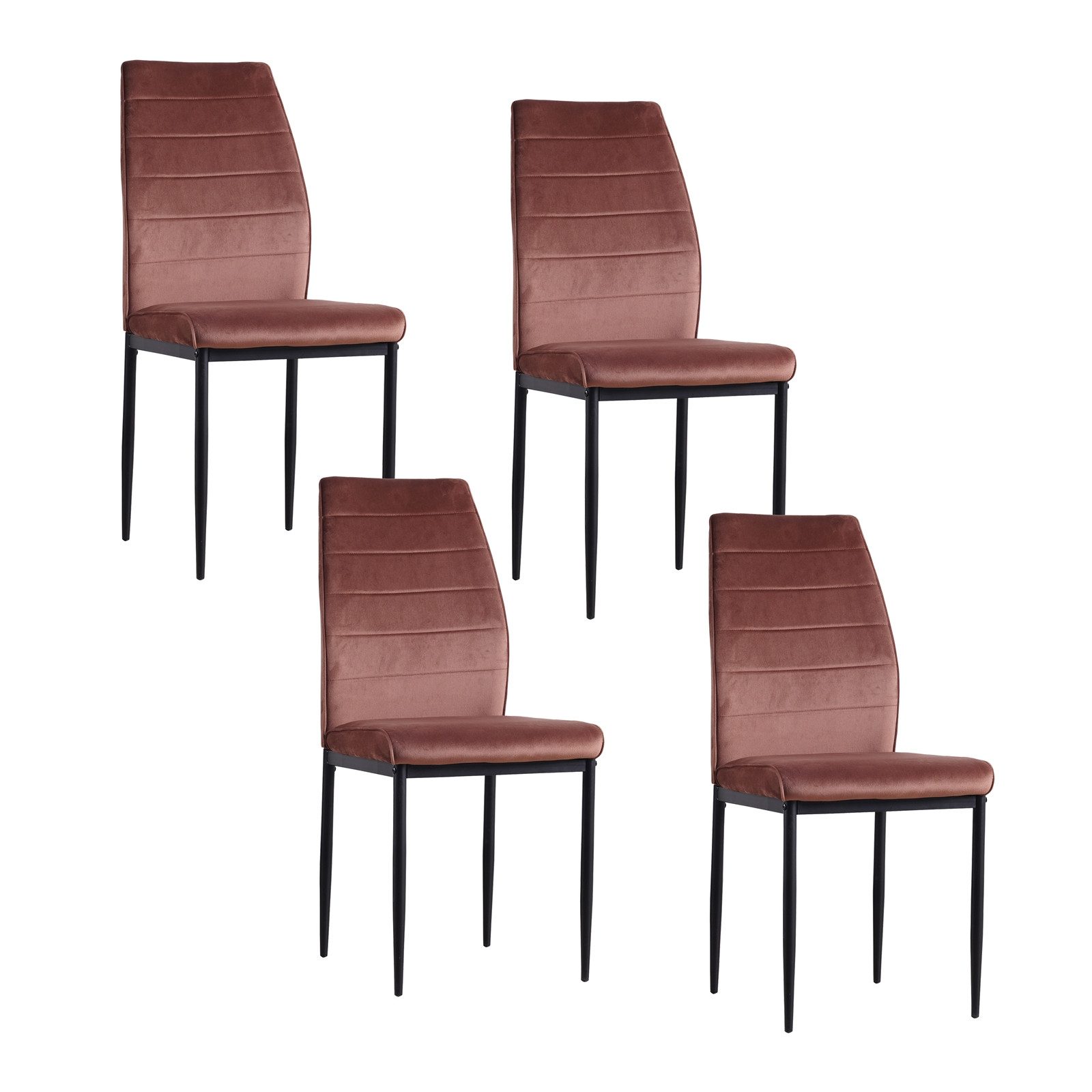 HTI-Living Polsterstuhl Esszimmerstuhl Madison Samt Braun 4er-Set (Set, 4 St), Polsterstuhl Velvet