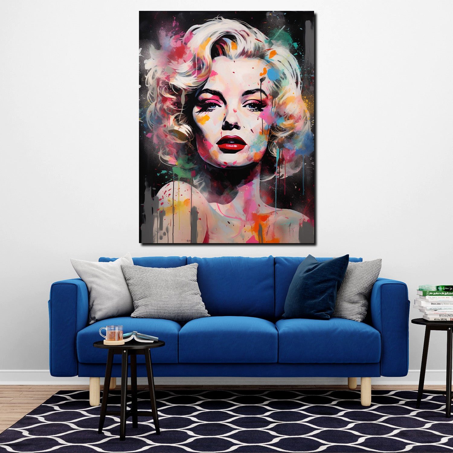 Artedinoi Leinwandbild Pop Art Marilyn Dark Style Leinwandbild Wandbild Kunstdruck XL Wanddek, Marilyn Monroe in dunklen Tönen