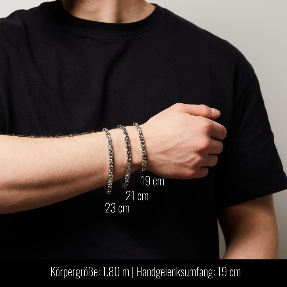 JEWLIX Königsarmband Rhodiniertes Silberarmband für Herren in 5 mm Stärke KA0050-RH