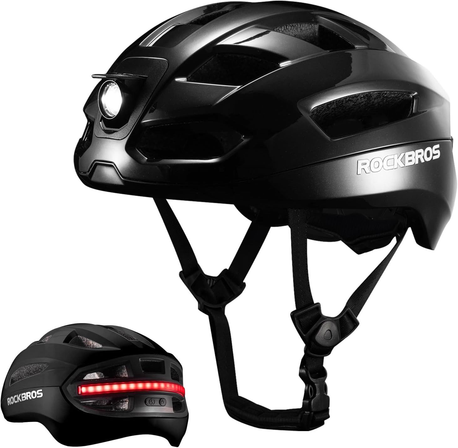 ROCKBROS Fahrradhelm Unisex Fahrradhelm mit LED-Beleuchtung und Fernbedienung