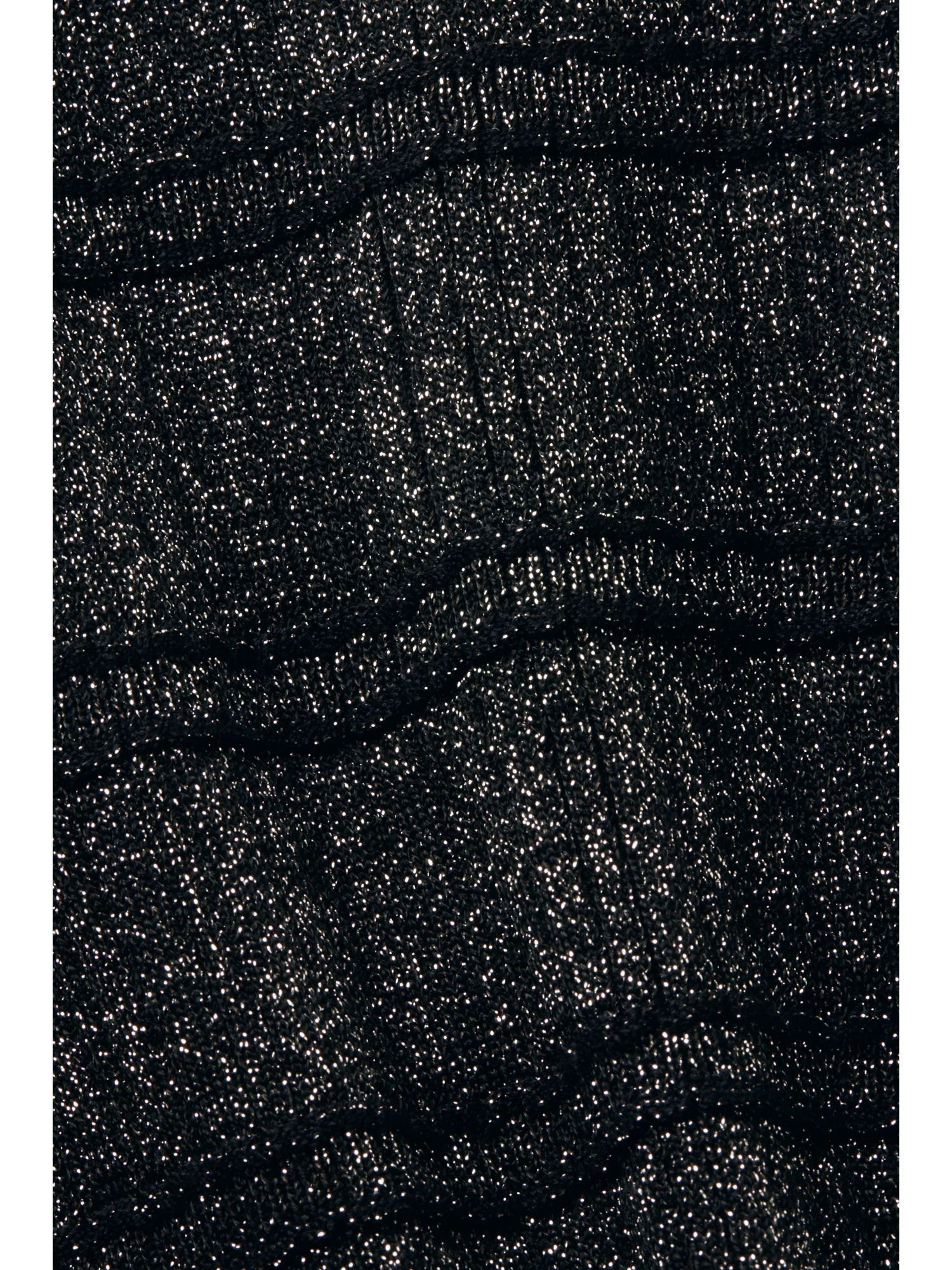 BLACK Esprit (1-tlg) V-Ausschnitt Strickjacke mit Glitzer-Cardigan