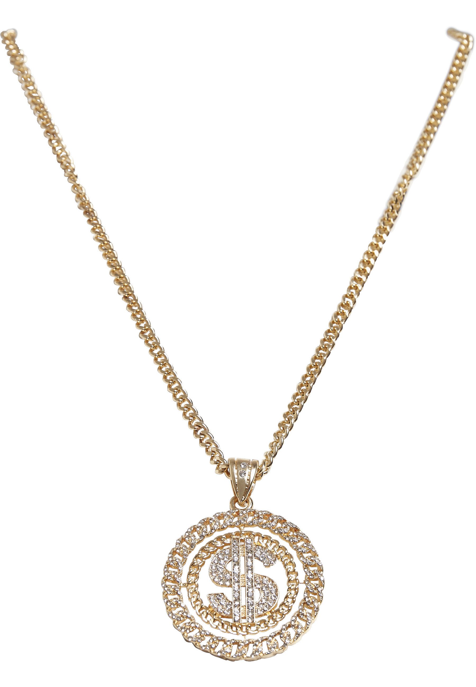 URBAN CLASSICS Edelstahlkette Urban Classics Unisex Dollar Diamond Necklace