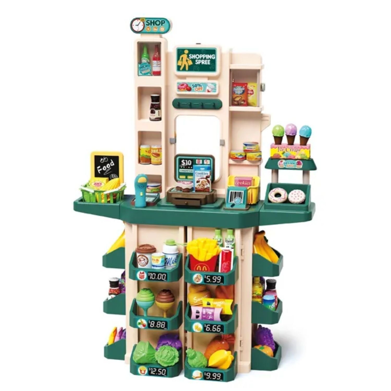 Coemo Kaufladen FLORIAN, Türkis Kaufmannsladen Supermarkt Kasse, Waage, Sca günstig online kaufen