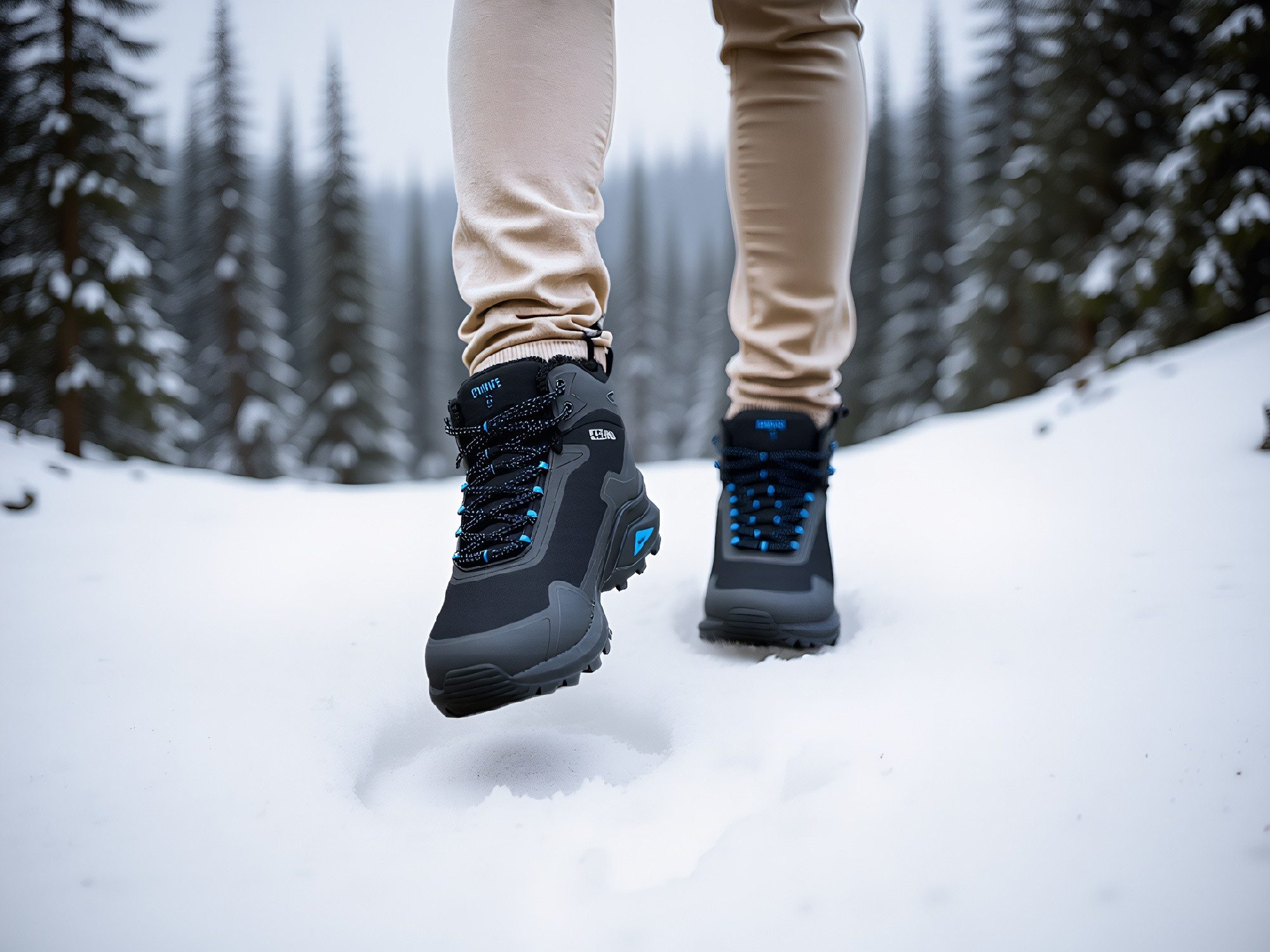 Nowaland gefütterte Trekkingschuhe Outdoorschuhe Wanderstiefel Isolierende Innenfütterung, Softshell-Obermaterial
