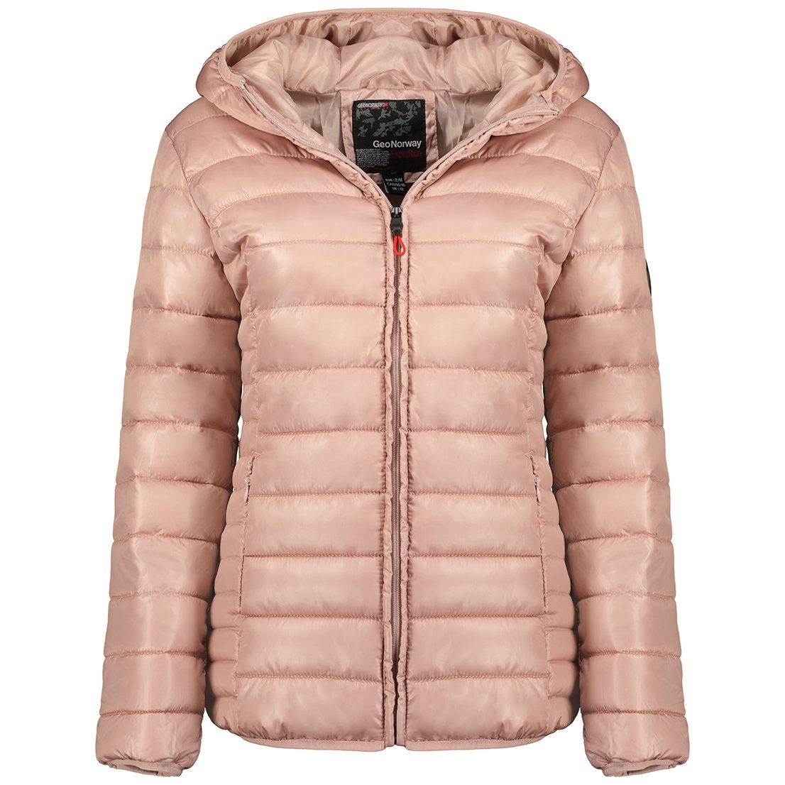 Geographical Norway Steppjacke Annecy kurz Übergangsjacke, Old leichte Kapuze, mit Pink