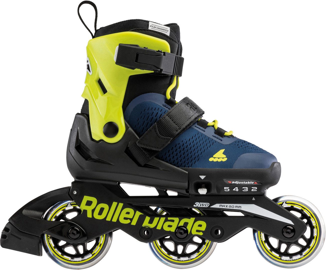 ROLLERBLADE Inlineskates ROLLERBLADE MICROBLADE 3WD Inline Skate blue royal/lime