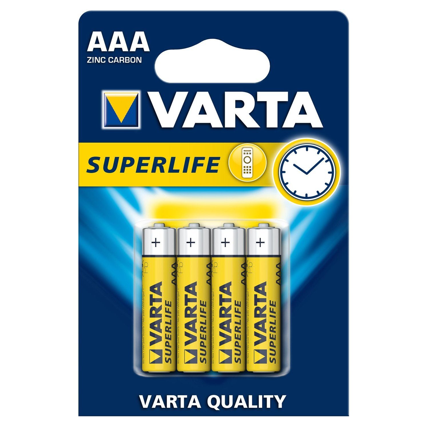 (4 AAA VARTA Dünne Superlife Batterie, Batterien 4x Varta St), R3