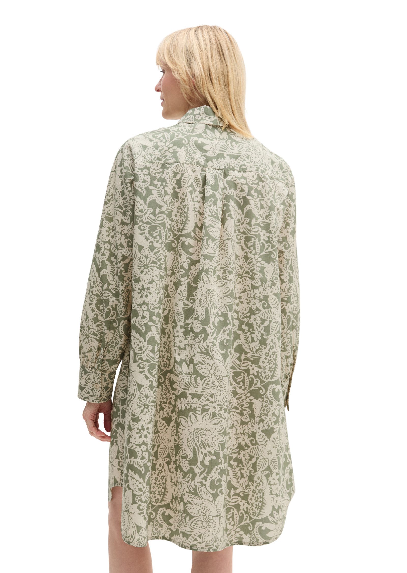 Marc O'Polo Hemdblusenkleid aus Papertouch-Popeline mit Allover-Print