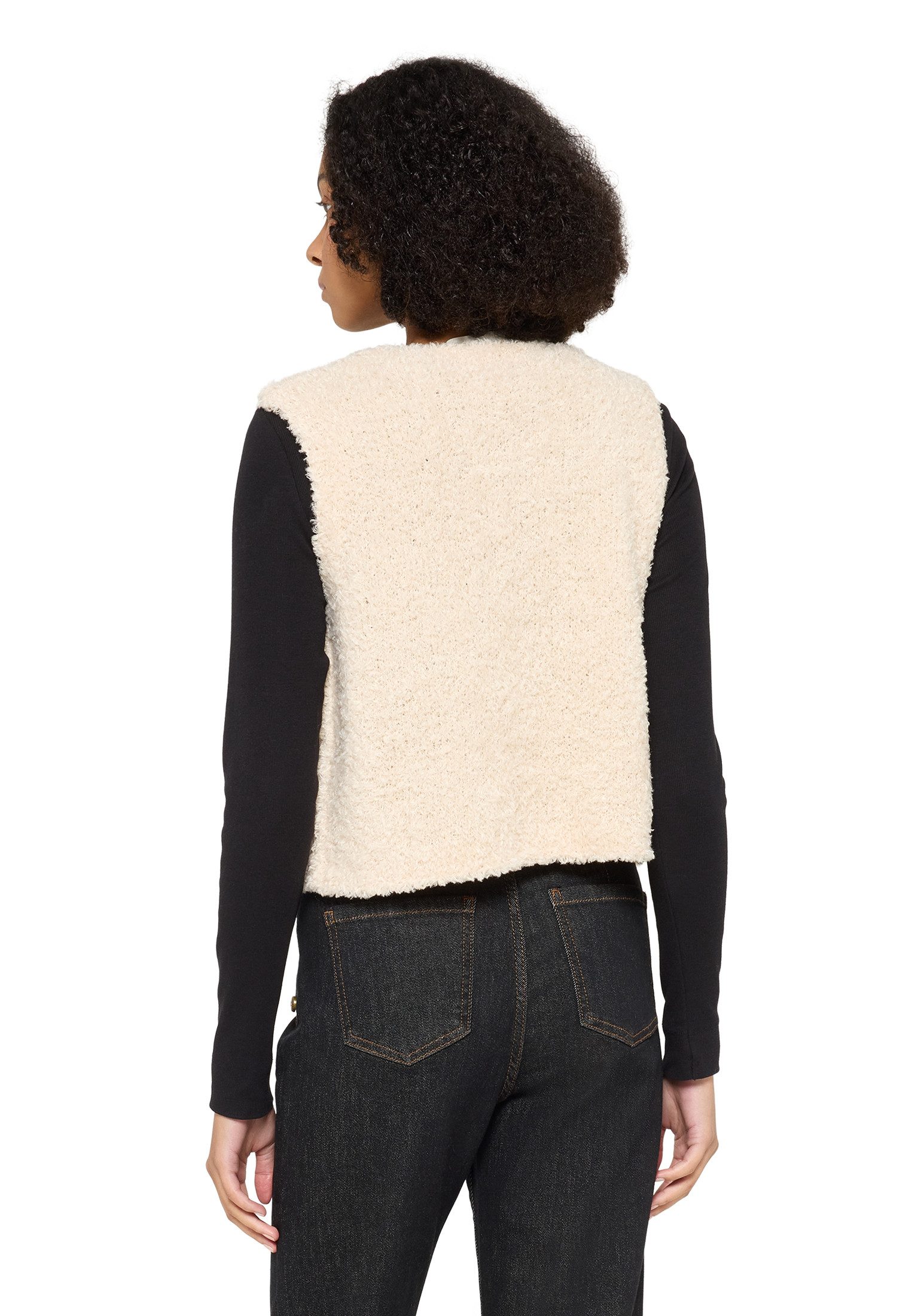 Cartoon Strickjacke Damen mit Rundhalsausschnitt (1-tlg)