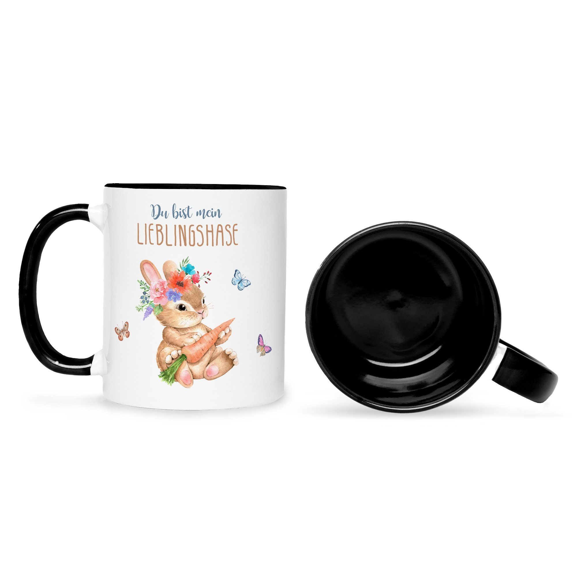 & Muttertag - - GRAVURZEILE Papa Valentinstag Ihn – Frauen Vatertag Sie für Lieblingshase Spruch Weiß Tasse Geschenke - Männer Weihnachten Schwarz Lustige Geschenk mit für & - für Geburtstag Freunde Bedruckte Tasse Mama