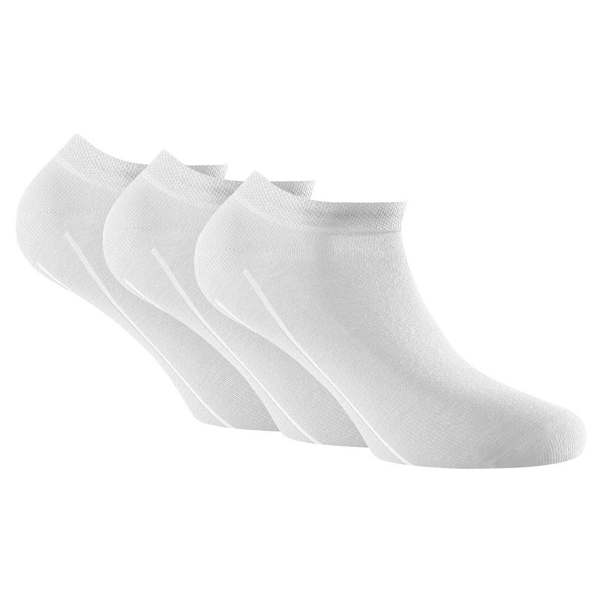 Rohner Socks Sneakersocken Unisex - Socken, Invisible 3er Sneaker Weiß Pack