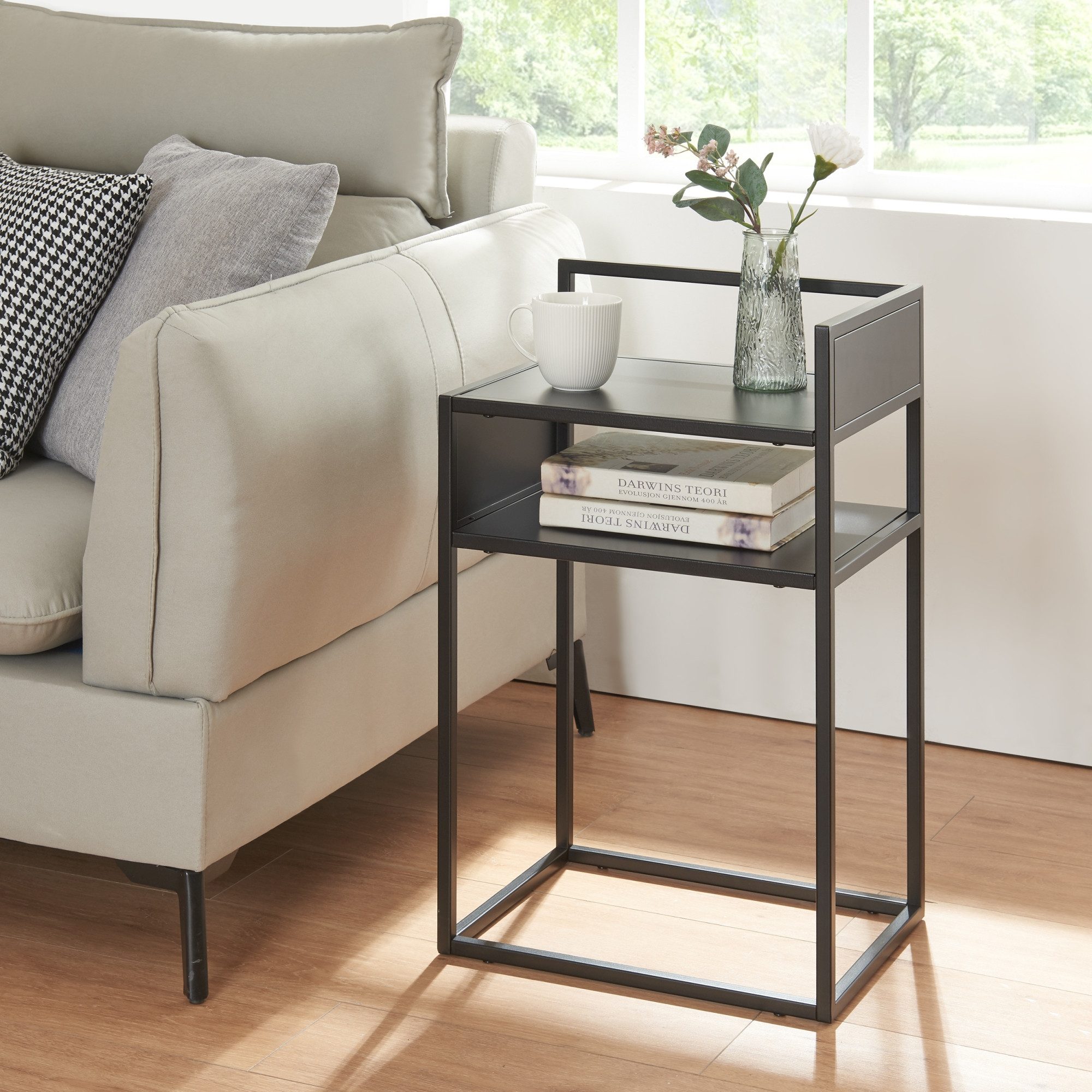 en.casa Beistelltisch, »Riihimäki« Stahl 65 x 40 x 30 cm Schwarz, matt günstig online kaufen