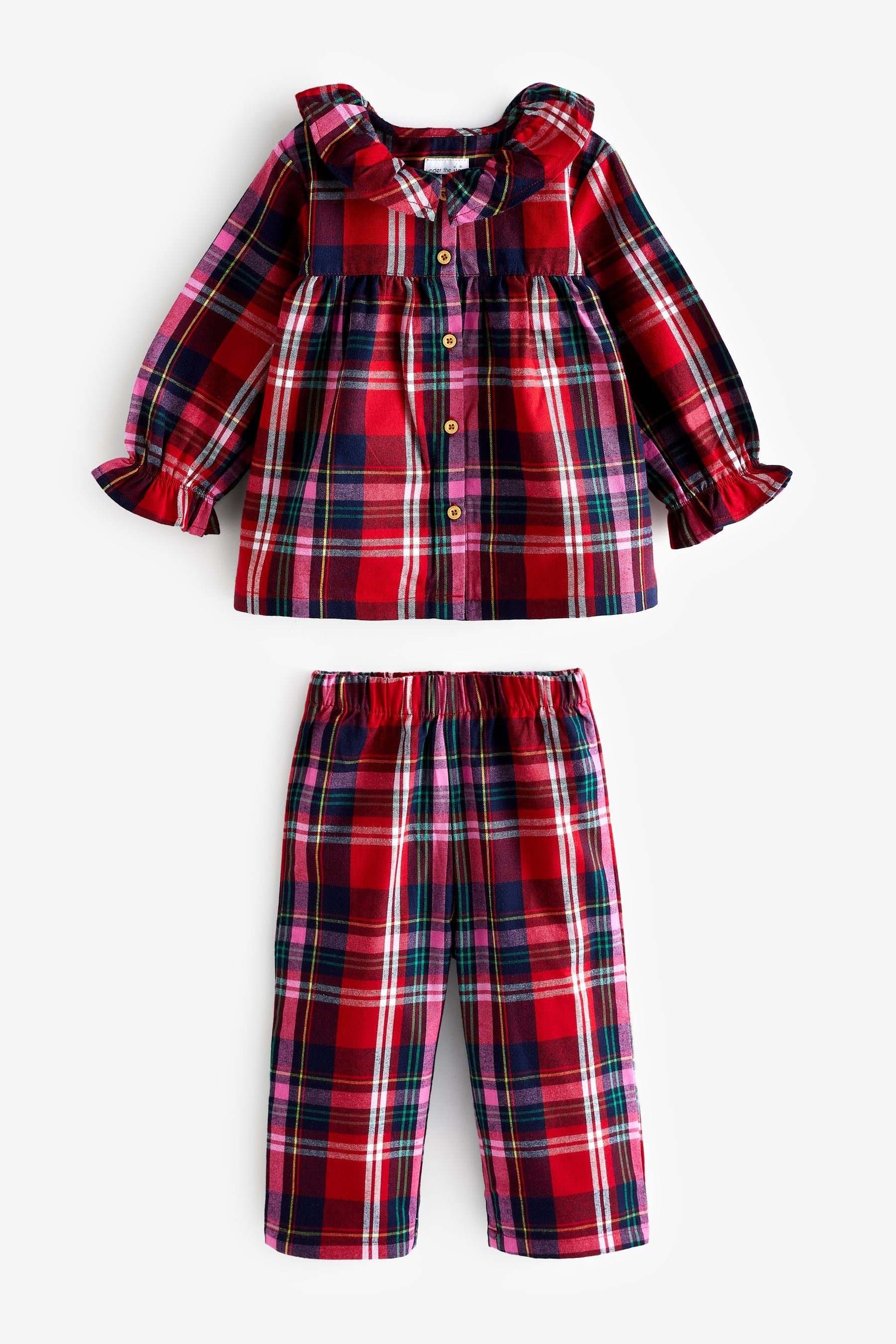 Next Pyjama Pyjama aus Webstoff mit durchgehender Knopfleiste (2 tlg) Red Check