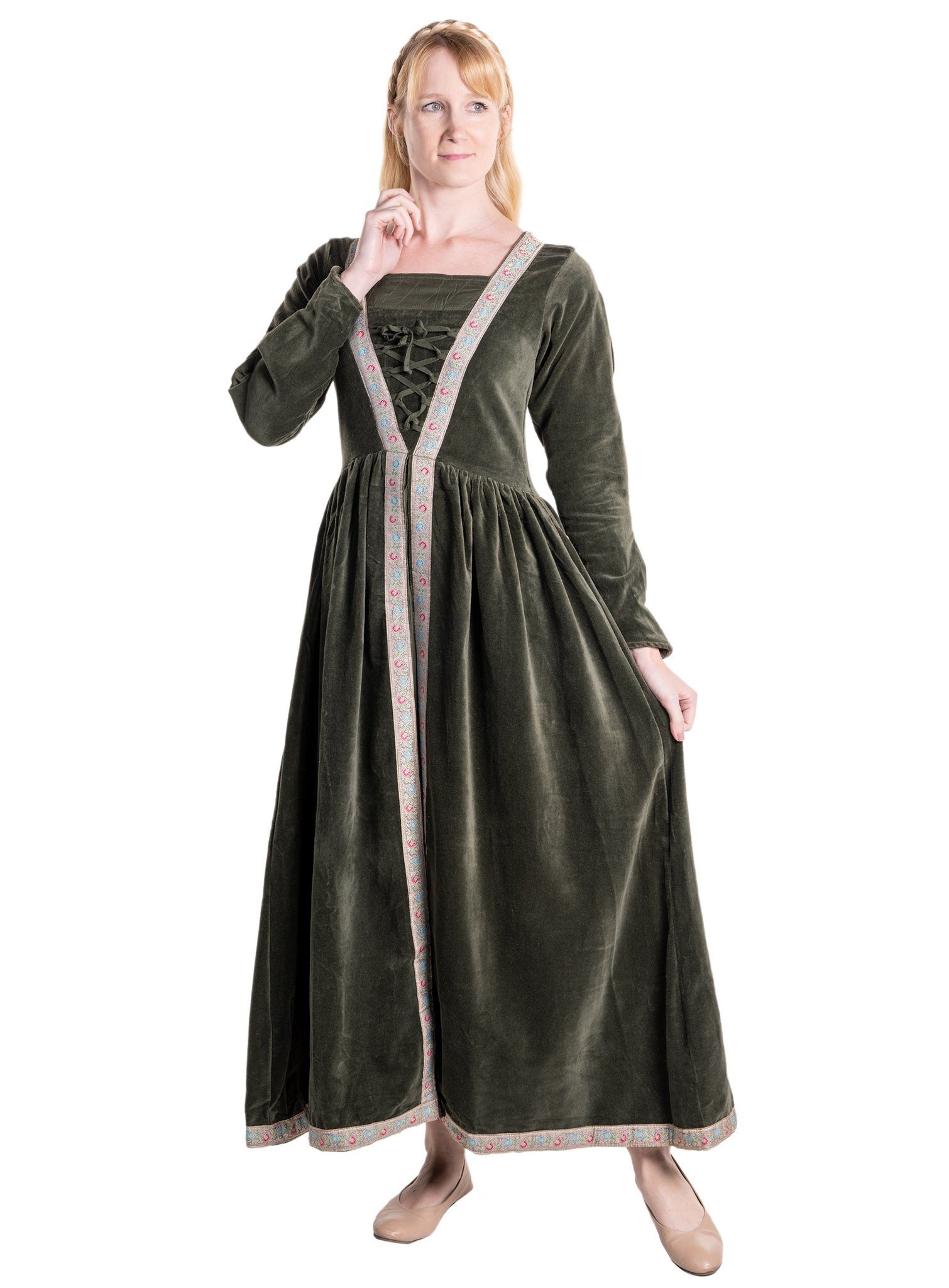Metamorph Hexen-Kostüm Zauberin Samtkleid grün, Hochwertige und authentische Mittelalterkleidung zu unschlagbar günst