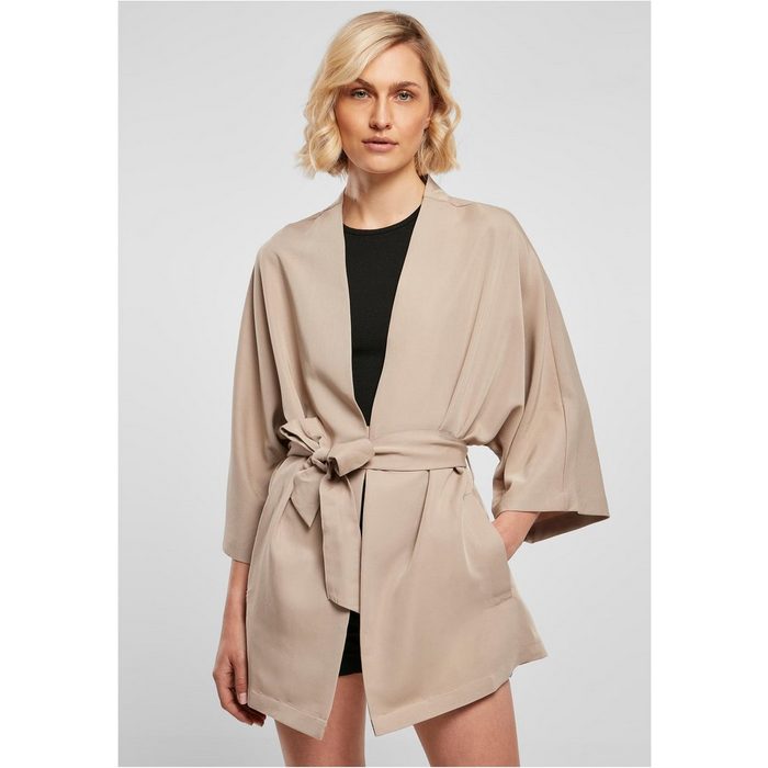 URBAN CLASSICS Outdoorjacke Urban Classics Damen Ladies Viscose Twill Kimono Coat (1-St)