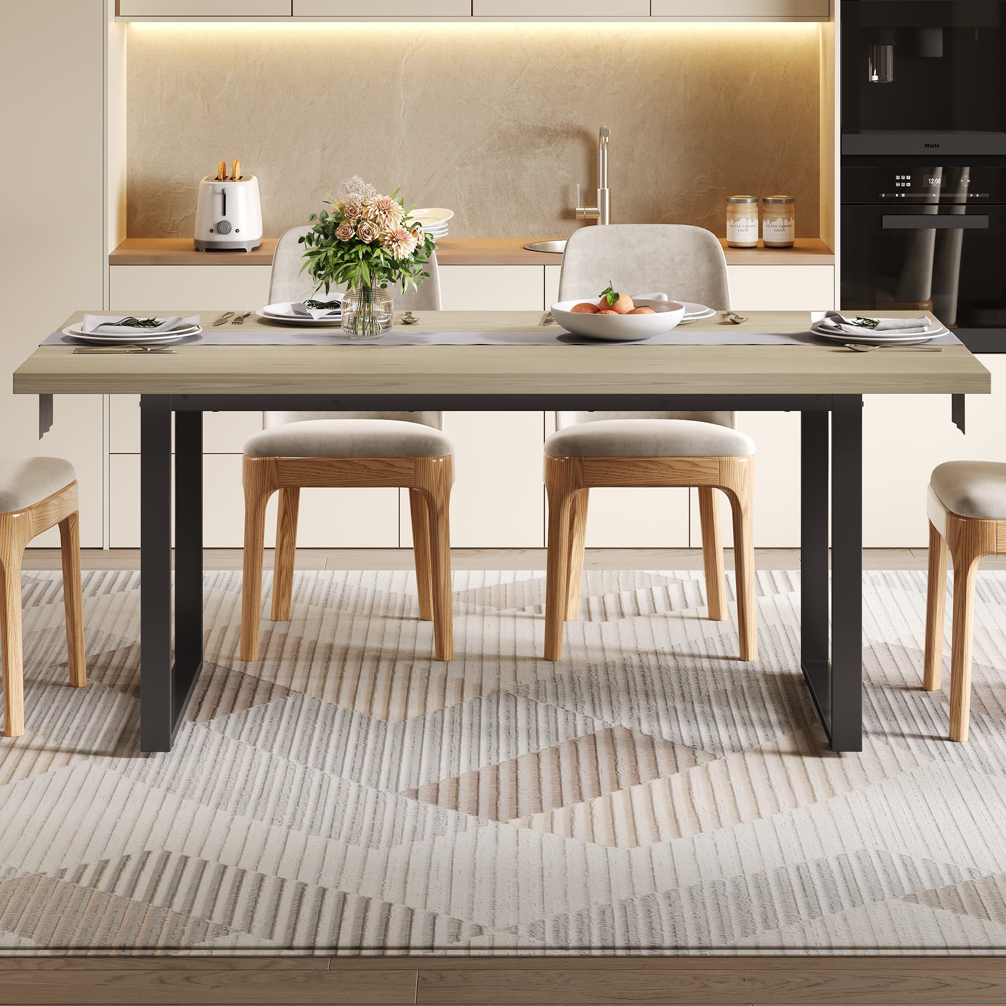 HAUSS SPOLE Esstisch 160×80cm Esstisch Holz mit Stellfüßen Küchentisch für günstig online kaufen