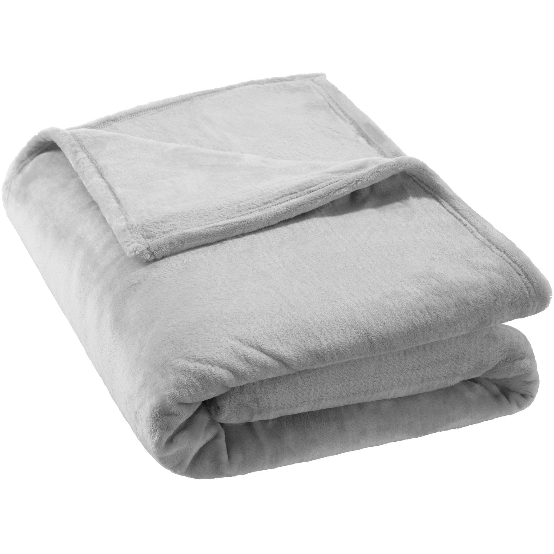 tectake, Tagesdecke Waschmaschinenfest grau Kuscheldecke Polyester,