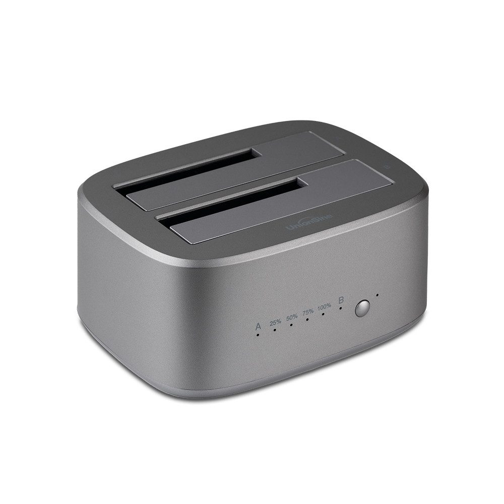 UnionSine Festplatten-Dockingstation UnionSine Dual-Bay-HDD-Dockingstation mit Offline-Klonfunktion, SATA-zu-USB-3.0-HDD-Klon-Dockingstation