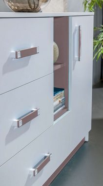 Stylefy Kinderkleiderschrank Taira II (Sideboard, Standschrank) offene Fächer, mit Schubladen, Vollauszug, Modern Design, für Kinder