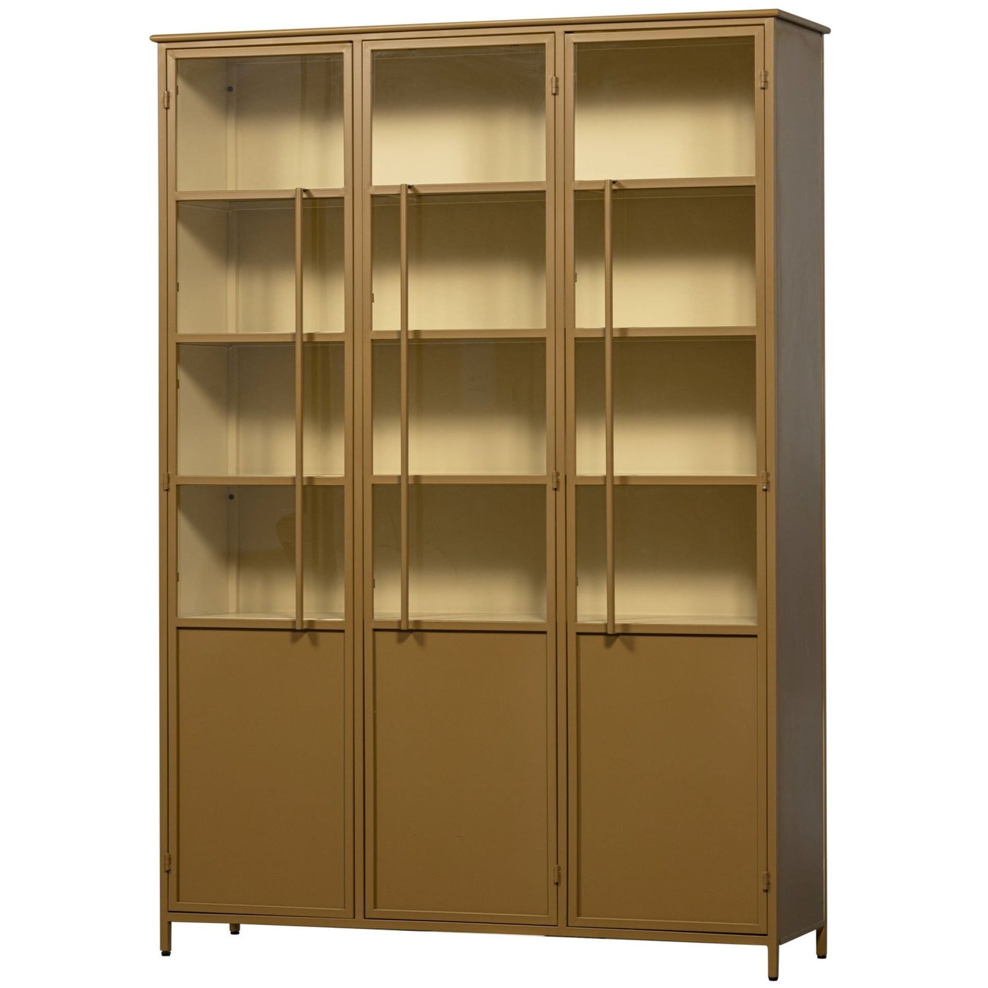 WOOOD Standvitrine Vitrine Metallschrank Exhibit XL 3-türig Industrial Metall Glas