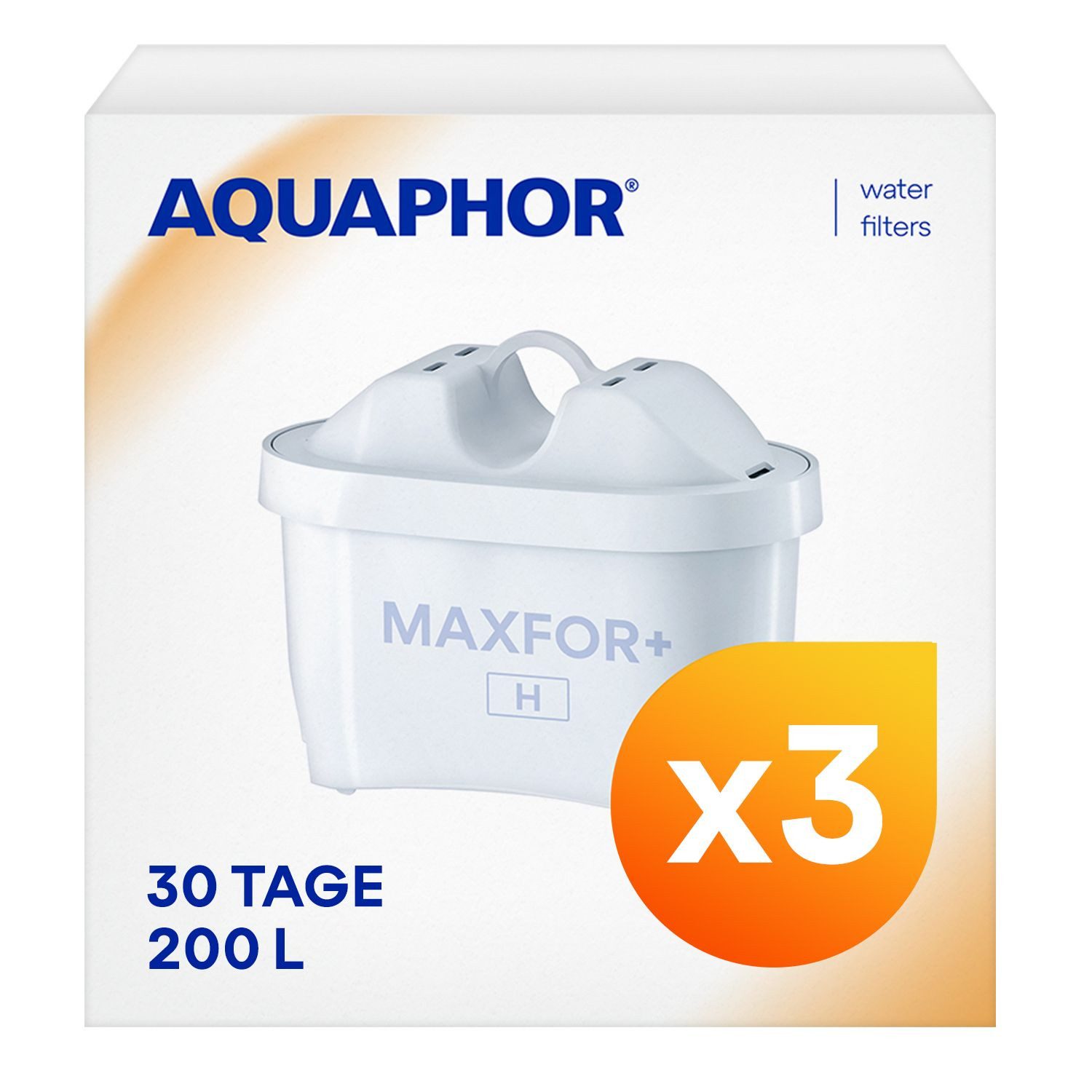 AQUAPHOR Kalk- und Wasserfilter MAXFOR+ H hartes Wasser, Pack 3 - gegen Kalk, Chlor, Schwermetalle, Zubehör für AQUAPHOR Modellen Onyx, Jasper, Amethyst und Tischwasserfilter anderer Hersteller, AQUALEN Technologie. Bis zum 200 L. Kapazität., BPA frei.