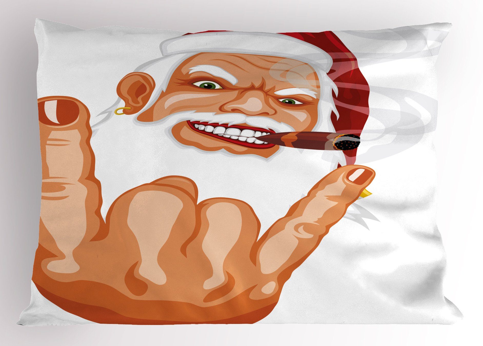 Abakuhaus (1 Kissenbezug, Dekorativer Stück), Rocker Standard Weihnachten Kissenbezüge Gedruckter King Size Weihnachtsmann