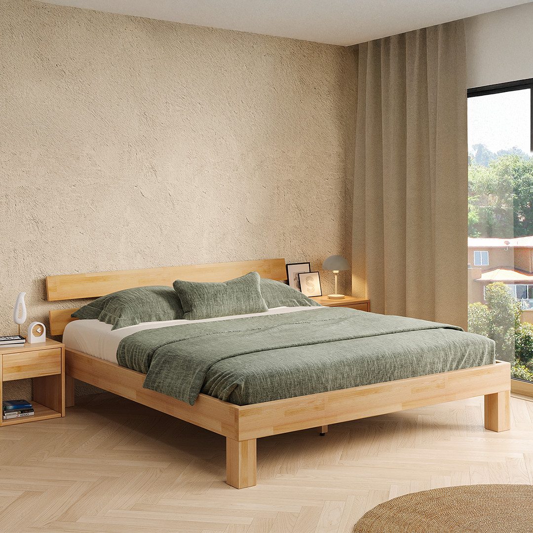 skølm. Bettgestell Floki (Massivholzbett, auch verfügbar in 90x200, 120x200 günstig online kaufen