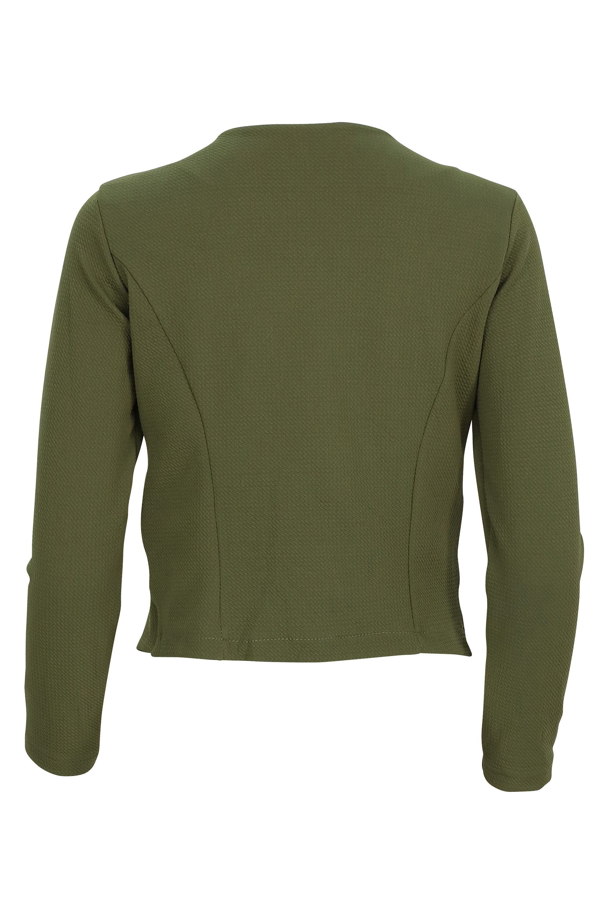 malito more than fashion Jackenblazer malito Damen Blazer ohne Kragen, Sakko im Basic Look, Kurzjacke mit Sweatblazer im Basic-Look