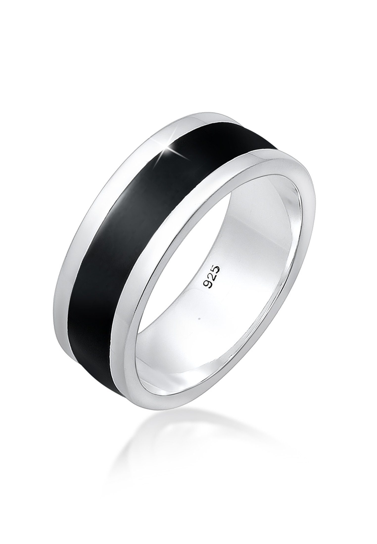 Kuzzoi Silberring Herren Bandring Emaille Casual 925 Silber günstig online kaufen