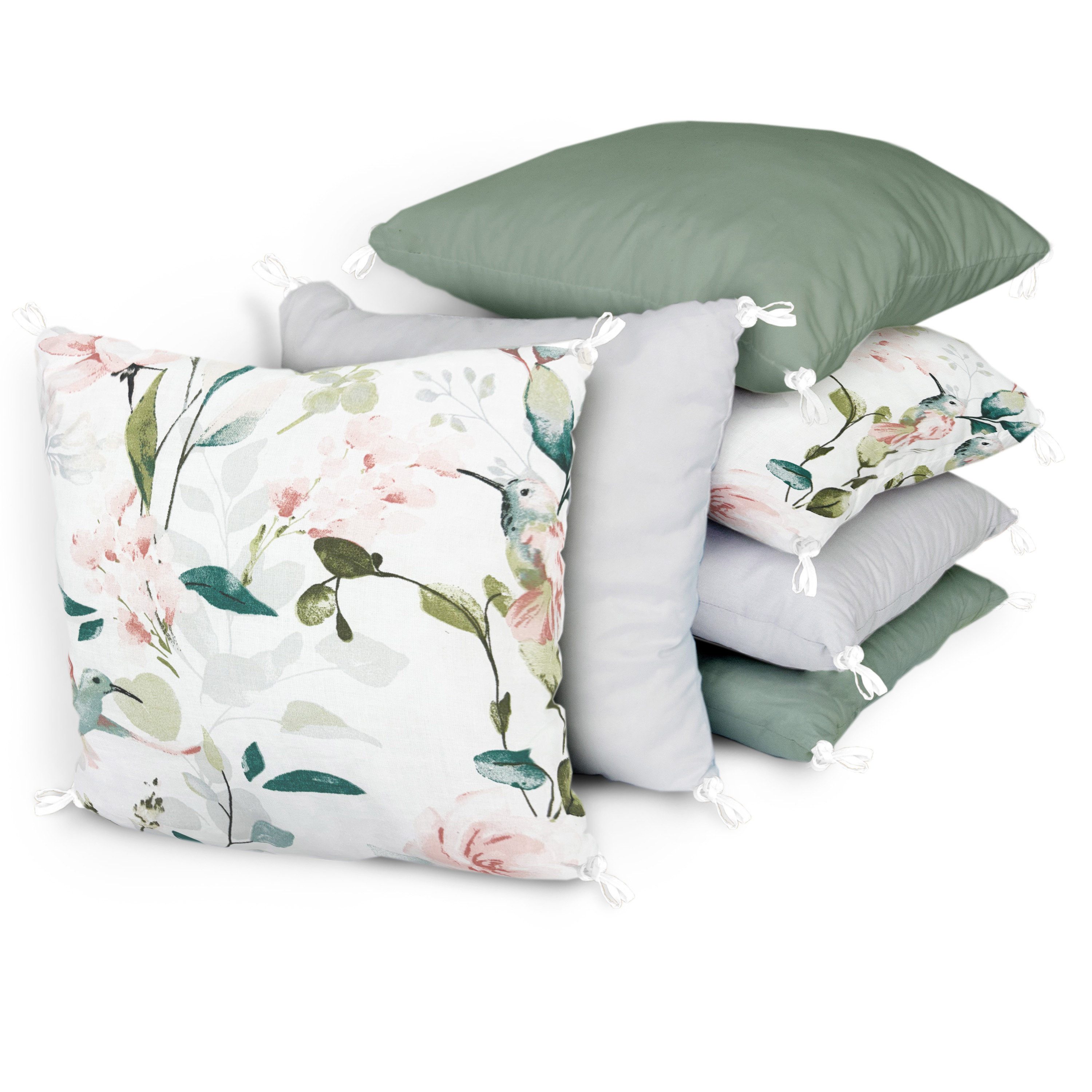 Amilian Bettnestchen 210 cm (6 Polster ca. 35 x 35 cm) - Bettumrandung - Babybett Umrandung, (Bettschlange), Kantenschutz - Kissen als Nestchen