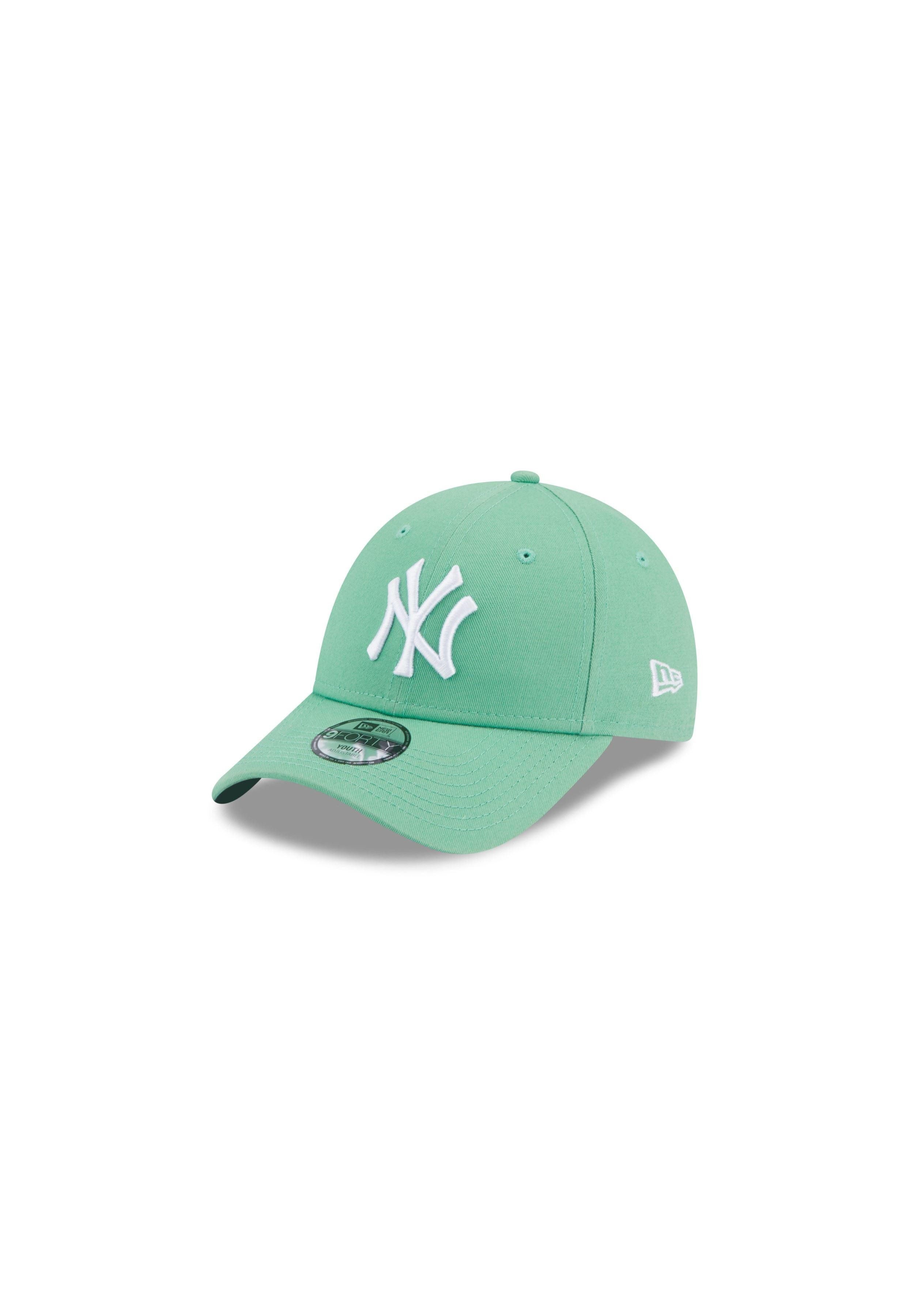 New Era Baseball Cap New York Yankees MLB League Essential Green White 9Forty Adjustable Ki (1-St)