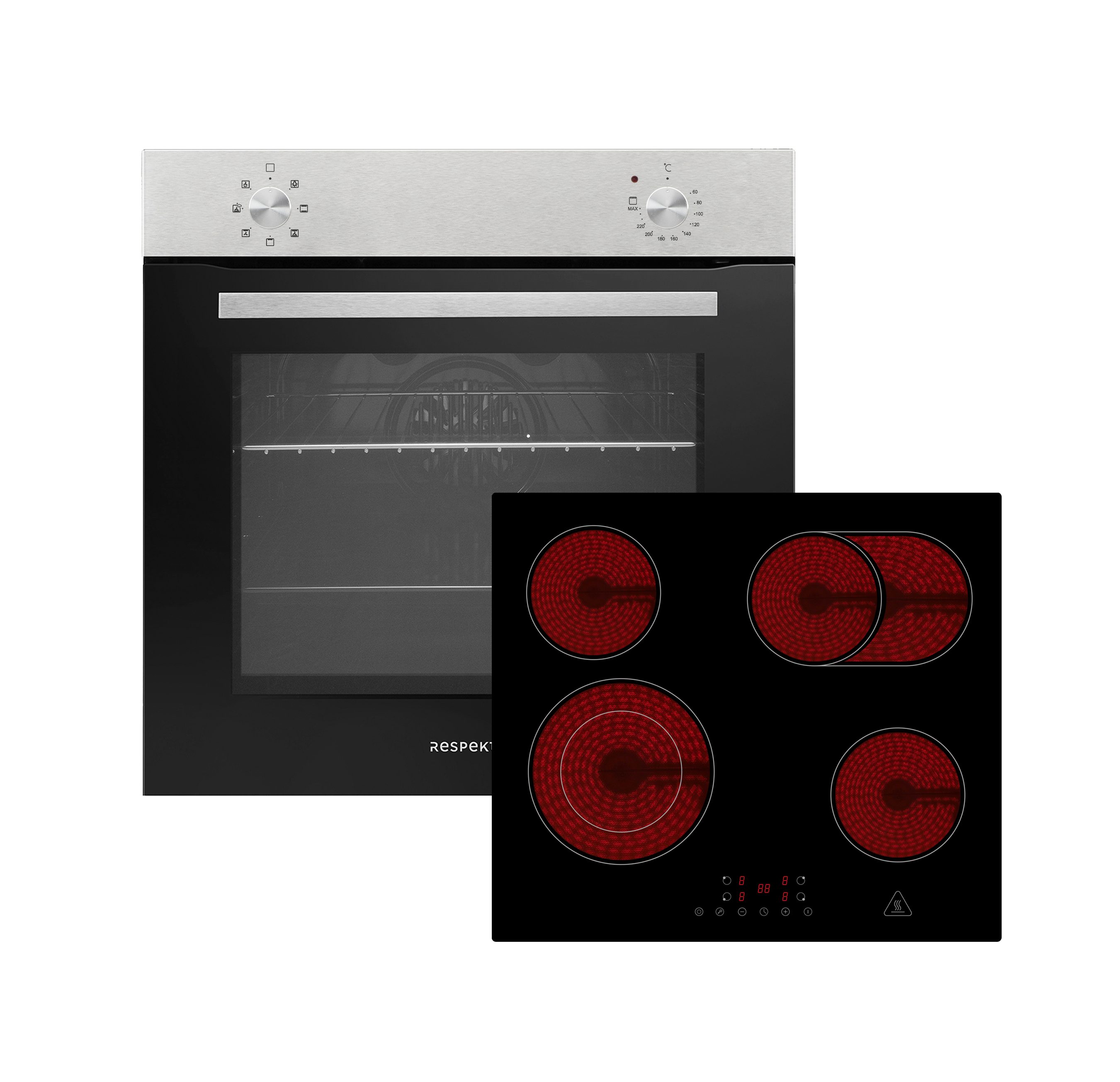 RESPEKTA Backofen-Set ASET1205500 Jannis, 72 Liter Garraum; 7 Beheizungsarten; 9 Leistungsstufen