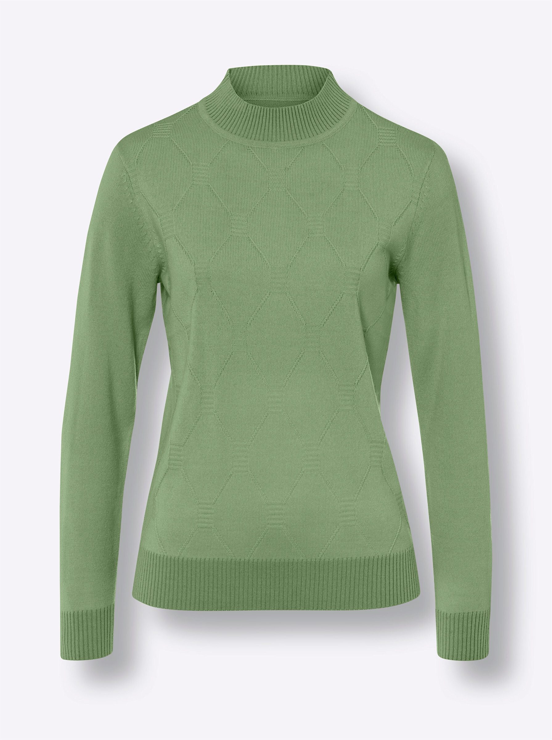 Sieh an! Strickpullover Stehkragen-Pullover Langarm Feinstrick