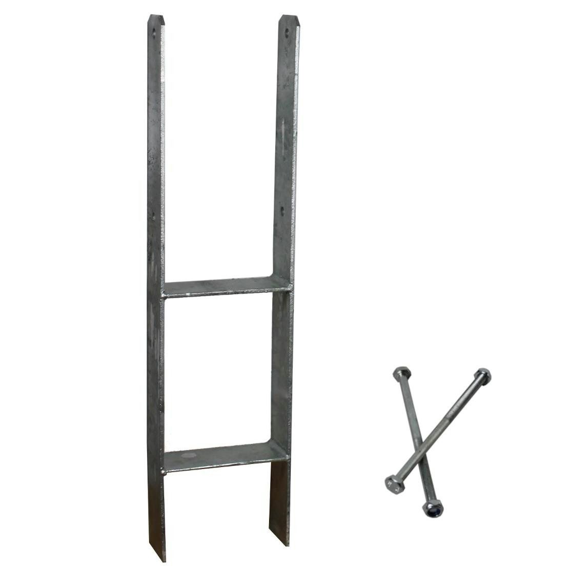 ESTEXO H-Pfostenanker H-Anker Pfostenträger Carport H-Träger 101 mm feuerverzinkt 60 cm la