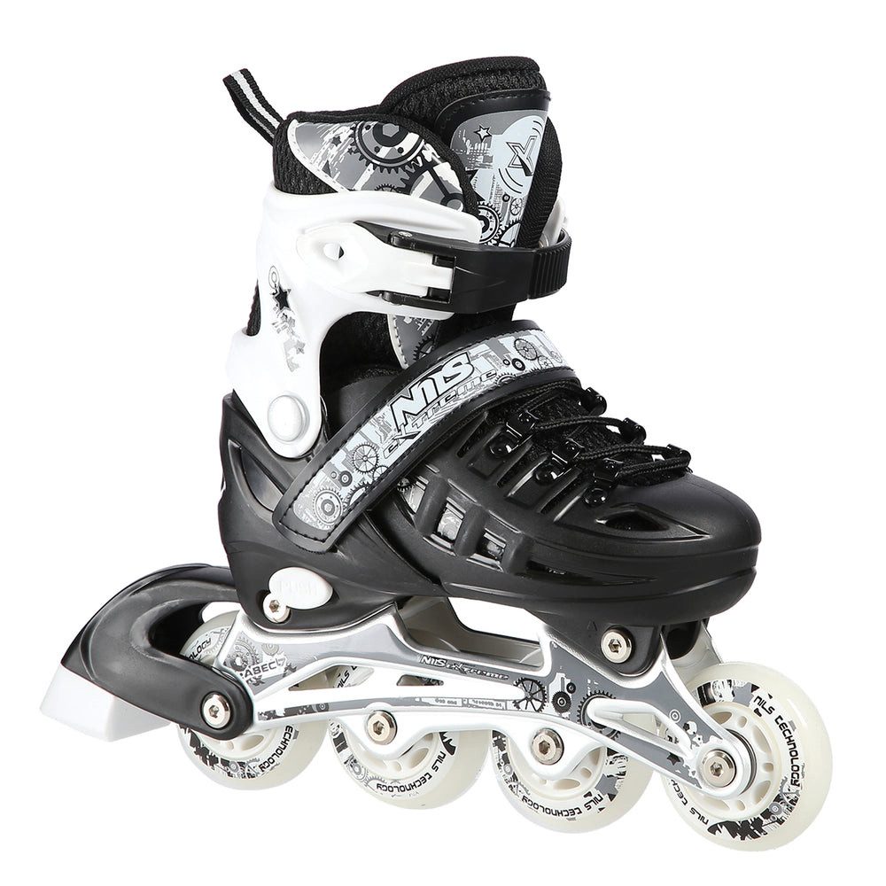 NILS EXTREME Inlineskates Kinderinliner Rollschuhe Schlittschuhe, (Spar-Set, 2-St., 35-38), 4-in-1, größenverstellbar, ABEC 7, Bremse